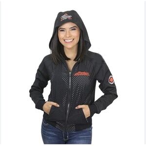HARLEY-DAVIDSON Womens Lightweight Performance Mesh Black Hoodie